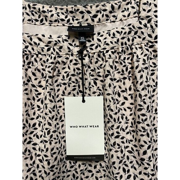 Who What Wear Women's Dress XS Ruffle Mini Half Sleeve Tiered Pink Black New - Picture 3 of 15